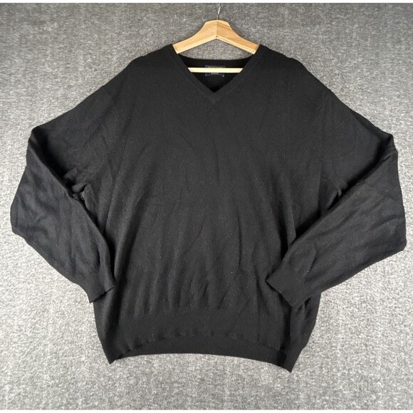 Club Room Other - Club Room 100% Cashmere V-Neck Sweater Mens Sz XL Black Cashmere Pullover Luxury